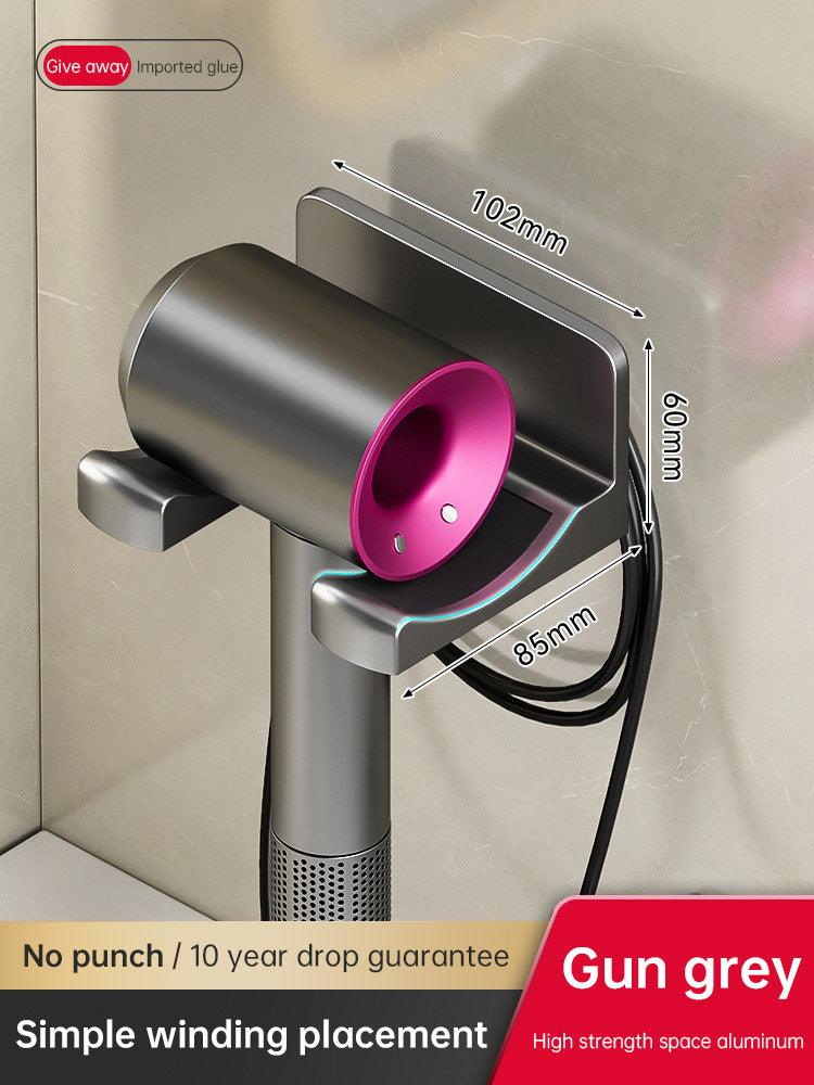Non Punching Bathroom Hair Dryer Rack Storage Rack Wall Mounted Air Duct Rack Electric Hair Dryer Storage Rack