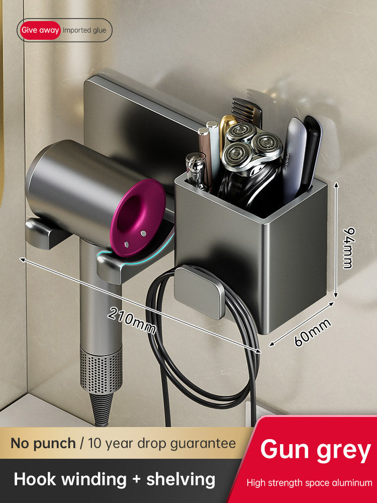 Non Punching Bathroom Hair Dryer Rack Storage Rack Wall Mounted Air Duct Rack Electric Hair Dryer Storage Rack