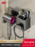 Non Punching Bathroom Hair Dryer Rack Storage Rack Wall Mounted Air Duct Rack Electric Hair Dryer Storage Rack