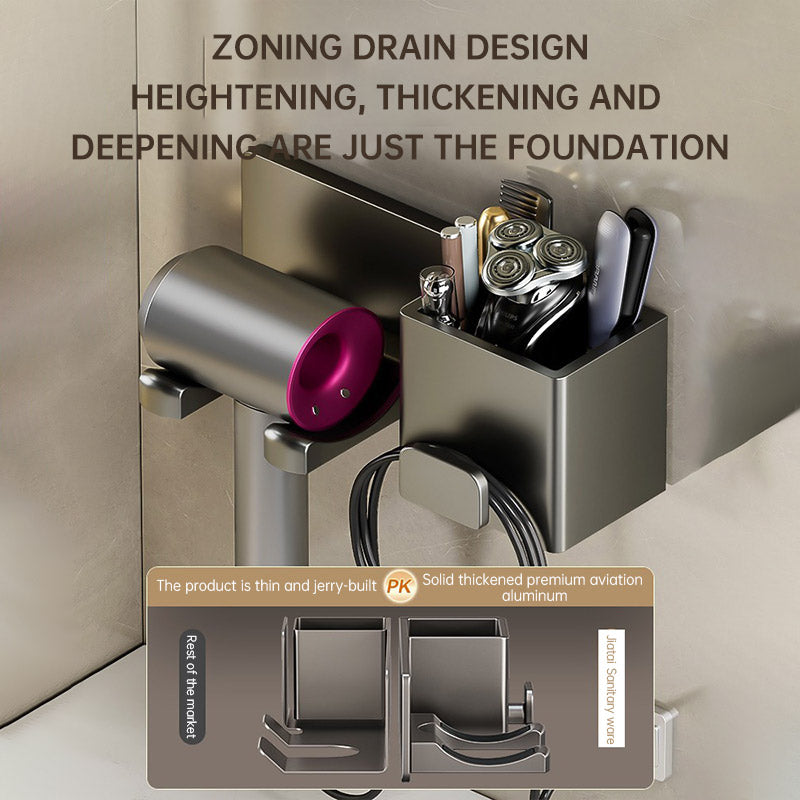 Non Punching Bathroom Hair Dryer Rack Storage Rack Wall Mounted Air Duct Rack Electric Hair Dryer Storage Rack