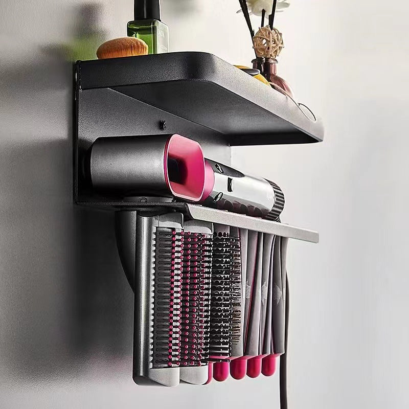 Wall-Mounted Hair Dryer Holder – No Drill Bathroom Organizer