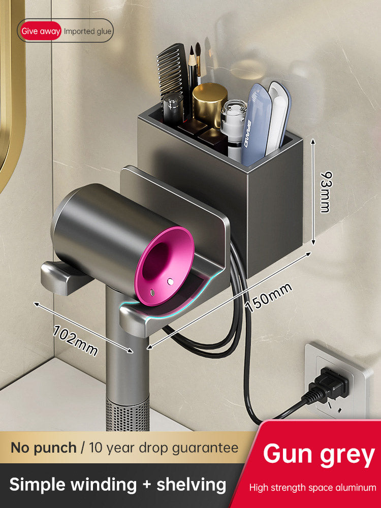 Non Punching Bathroom Hair Dryer Rack Storage Rack Wall Mounted Air Duct Rack Electric Hair Dryer Storage Rack