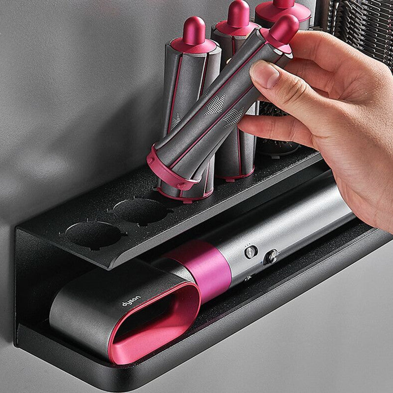 Wall-Mounted Hair Dryer Holder – No Drill Bathroom Organizer