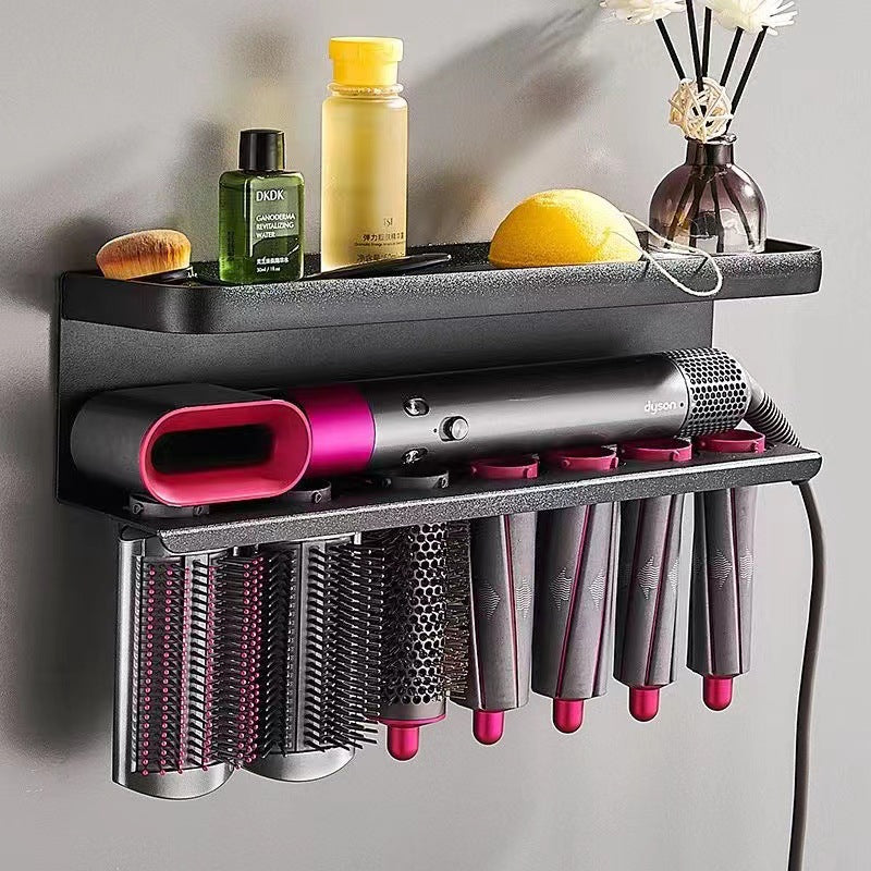 Wall-Mounted Hair Dryer Holder – No Drill Bathroom Organizer