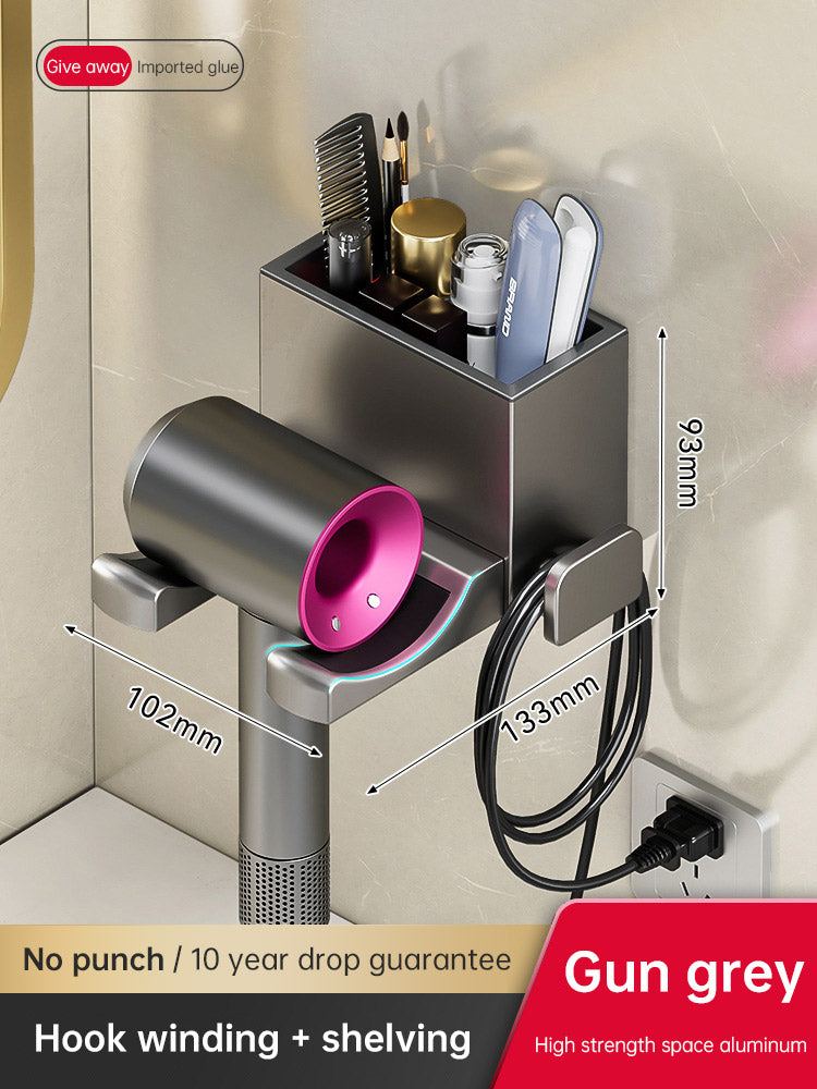 Non Punching Bathroom Hair Dryer Rack Storage Rack Wall Mounted Air Duct Rack Electric Hair Dryer Storage Rack